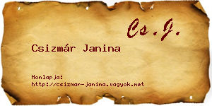 Csizmár Janina névjegykártya